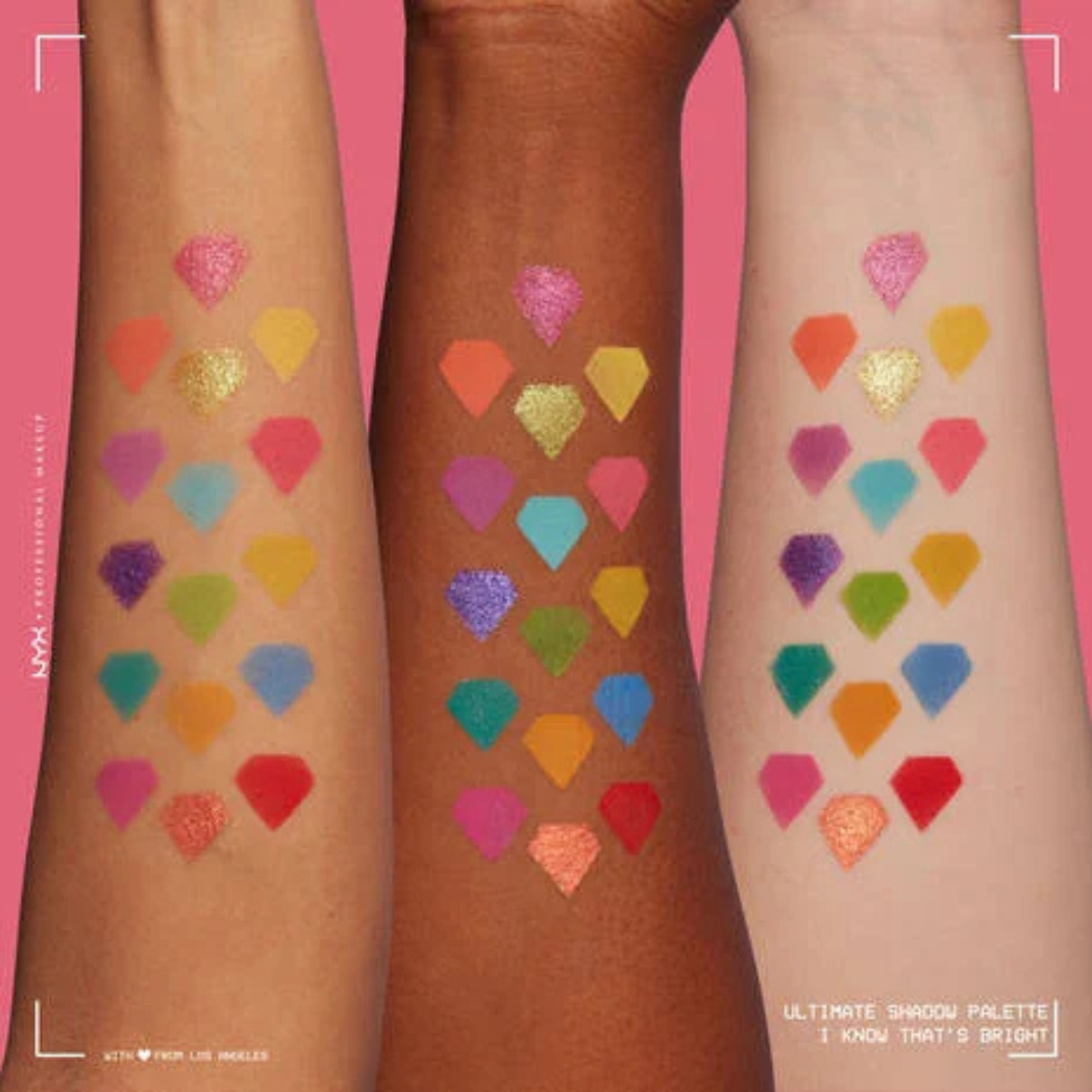 NYX Ultimate Shadow Palette – USP04 Brights, 16 Vibrant Eyeshadows