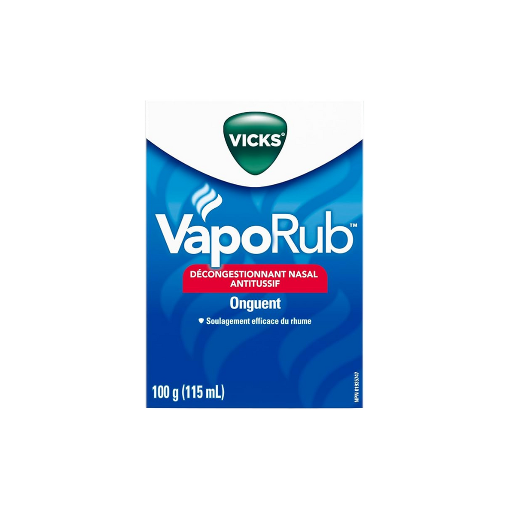Vicks VapoRub Nasal Decongestant, Cough Suppressant, Chest Rub Ointment – Original Scent (100 g / 115 mL)