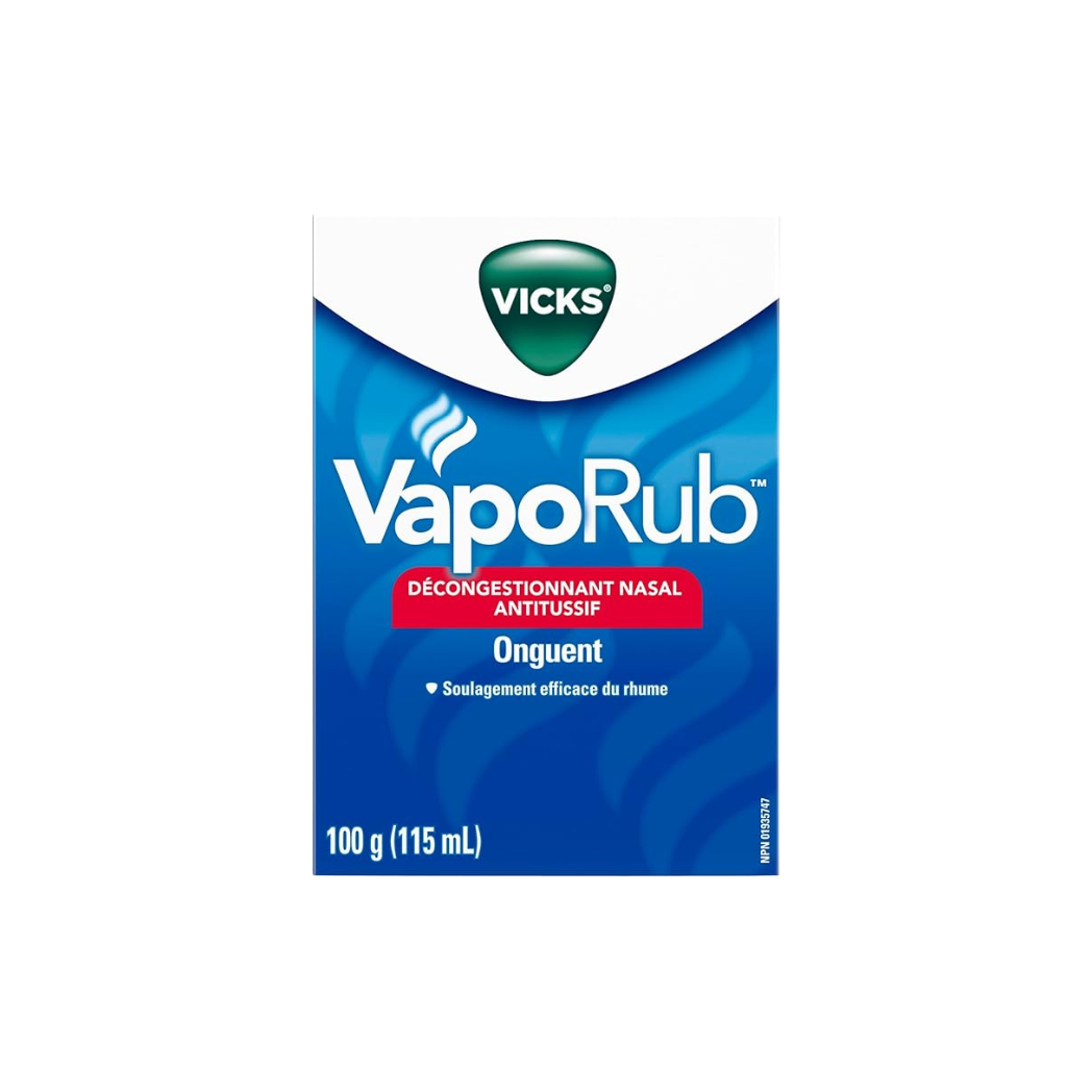 Vicks VapoRub Nasal Decongestant, Cough Suppressant, Chest Rub Ointment – Original Scent (100 g / 115 mL)