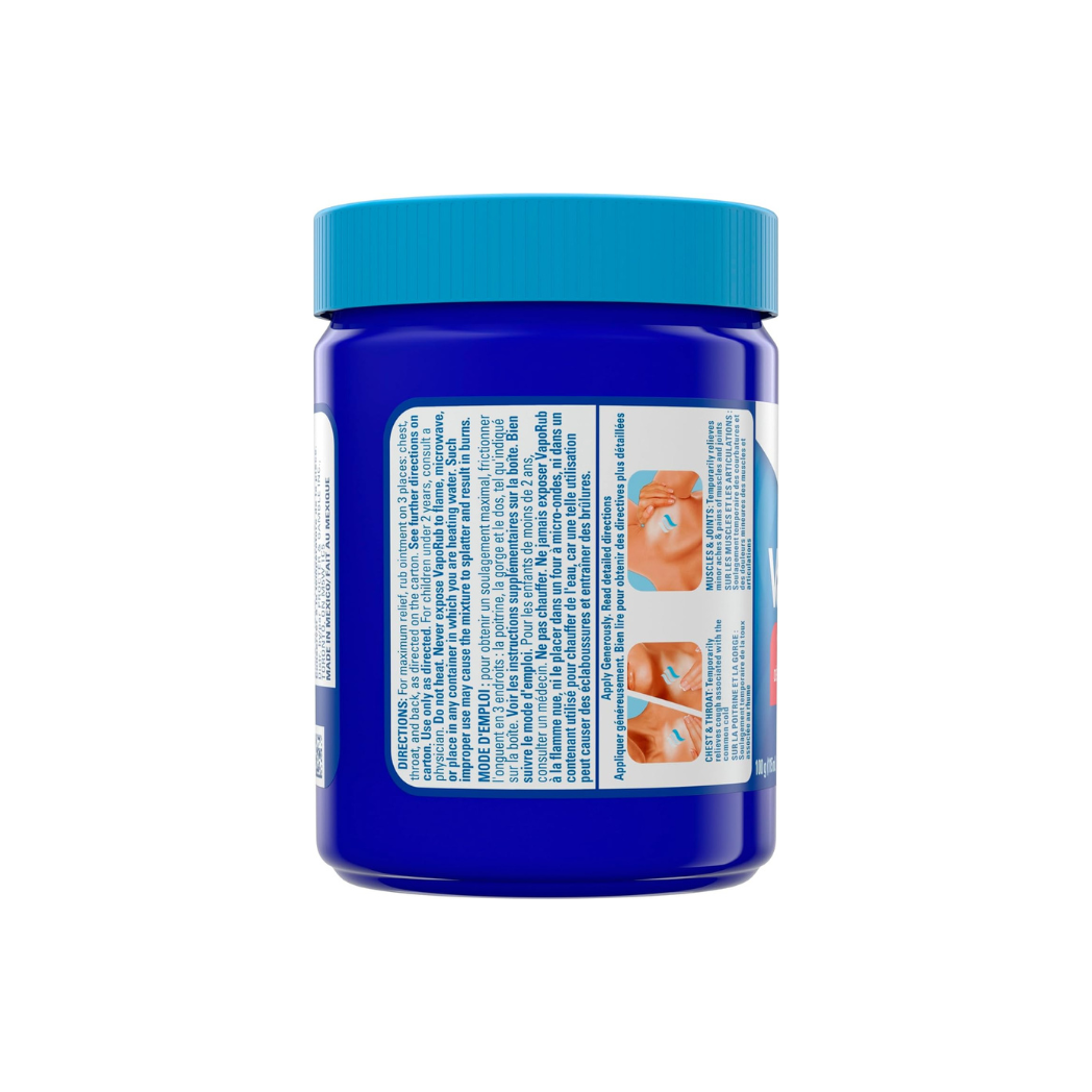 Vicks VapoRub Nasal Decongestant, Cough Suppressant, Chest Rub Ointment – Original Scent (100 g / 115 mL)