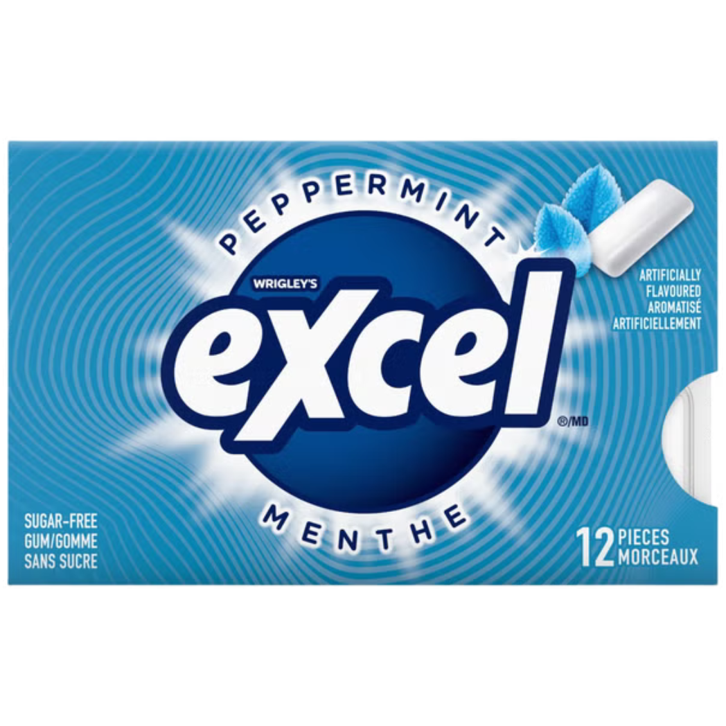 Wrigley Excel Sugar-Free Spearmint Chewing Gum – 12 Pieces