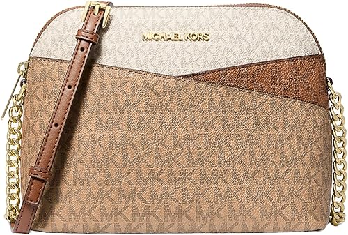 Jet Set Travel Medium Logo Dome Crossbody Bag (jet set travel mk Light brown )