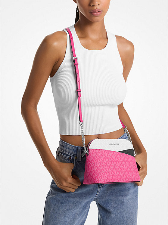Michael Kors Jet Set Travel Medium Signature Logo Color Block Dome Crossbody Bag (mk travel bag fruit du dragon multi )