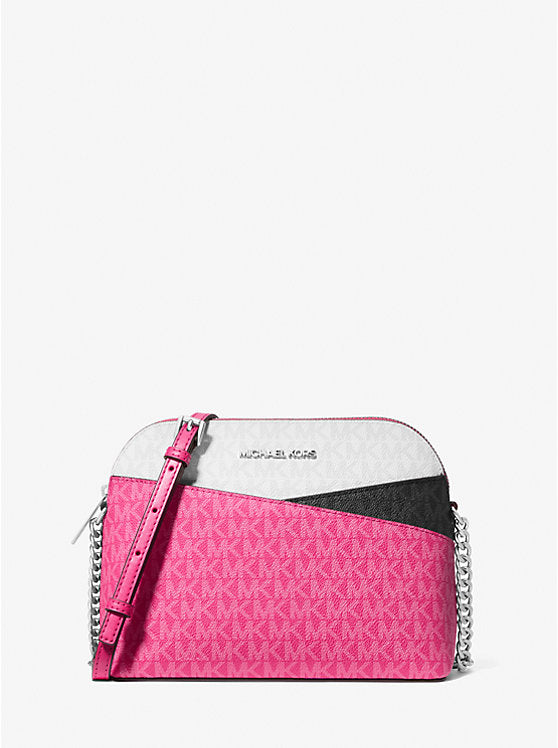 Michael Kors Jet Set Travel Medium Signature Logo Color Block Dome Crossbody Bag (mk travel bag fruit du dragon multi )