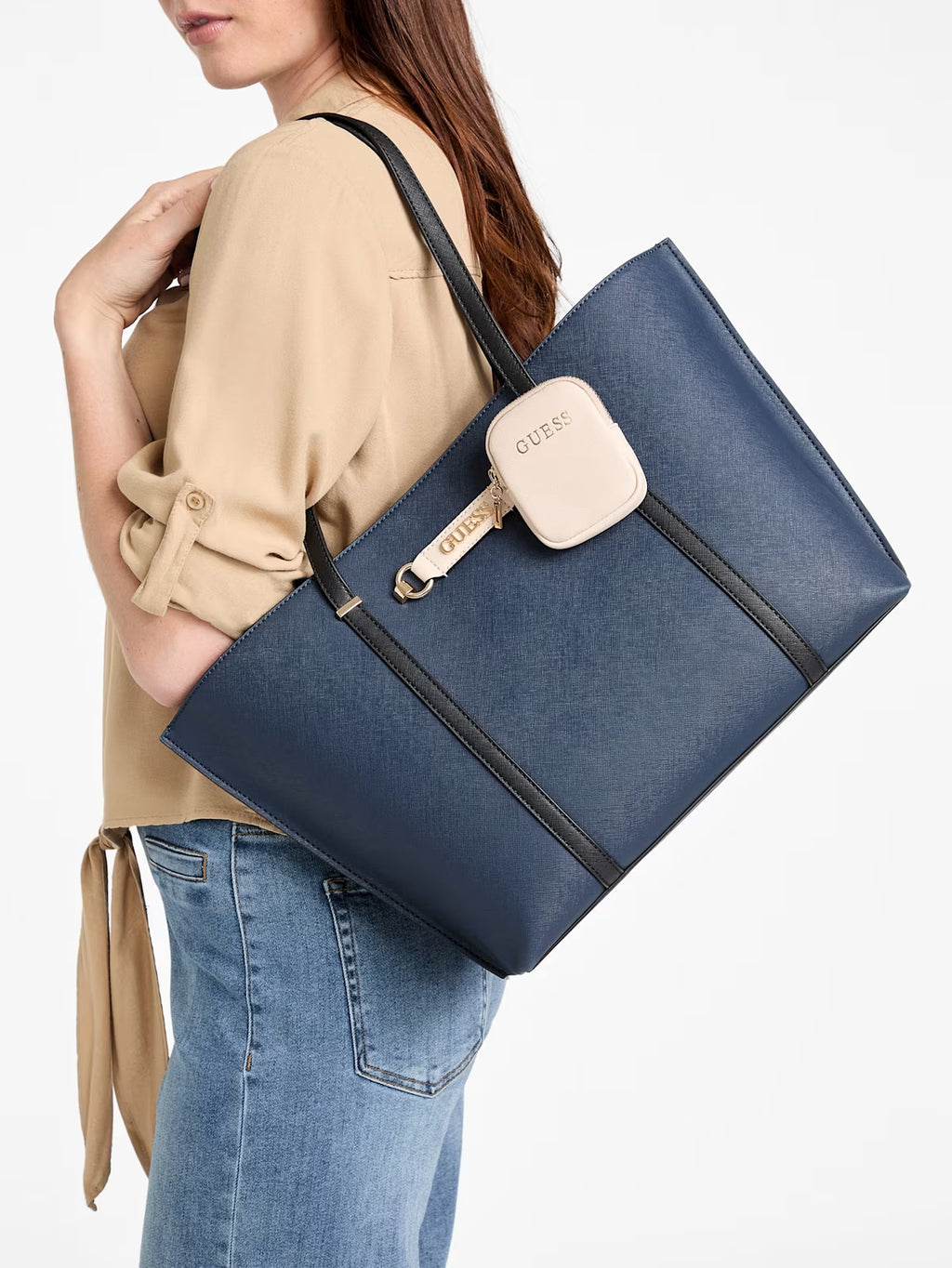 GUESS Rue Tote (Navy Multi RUE)