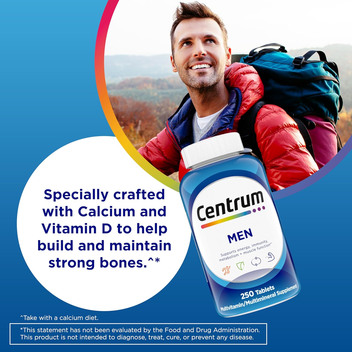 Centrum Men’s Complete Multivitamin & Mineral Supplement – 250 Tablets
