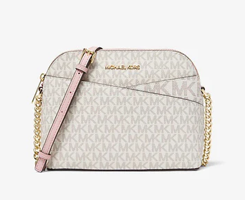 Michael Kors Jet Set Travel Medium Logo Dome Crossbody bag (mk travel bag rose pudre multi)